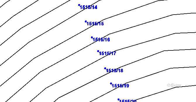 Parcela st. 1515/17 v KÚ Uhřice u Boskovic, Katastrální mapa