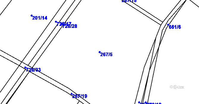 Parcela st. 267/5 v KÚ Uhřice u Boskovic, Katastrální mapa
