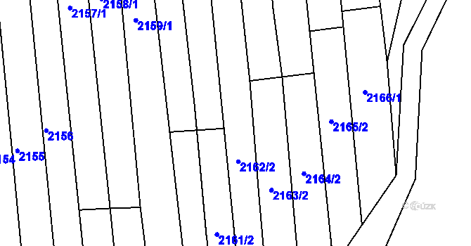 Parcela st. 2162/2 v KÚ Prasklice, Katastrální mapa