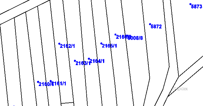 Parcela st. 2165/1 v KÚ Prasklice, Katastrální mapa