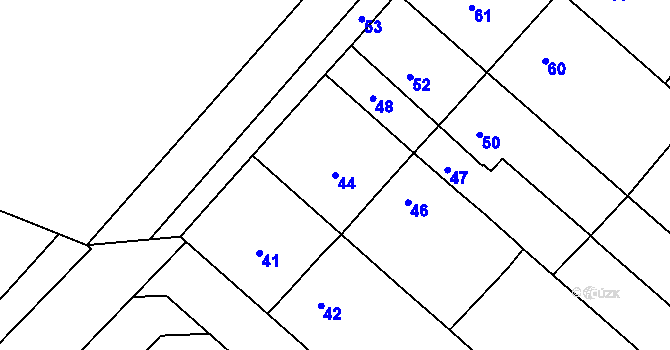 Parcela st. 44 v KÚ Uhřice u Kroměříže, Katastrální mapa