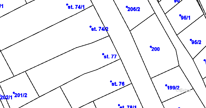 Parcela st. 77 v KÚ Uhřice u Kyjova, Katastrální mapa