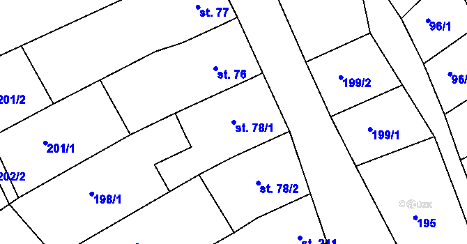 Parcela st. 78/1 v KÚ Uhřice u Kyjova, Katastrální mapa