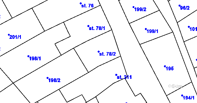 Parcela st. 78/2 v KÚ Uhřice u Kyjova, Katastrální mapa