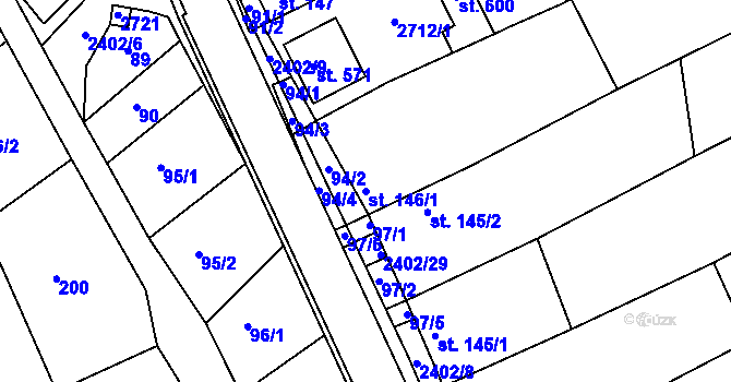 Parcela st. 146/1 v KÚ Uhřice u Kyjova, Katastrální mapa