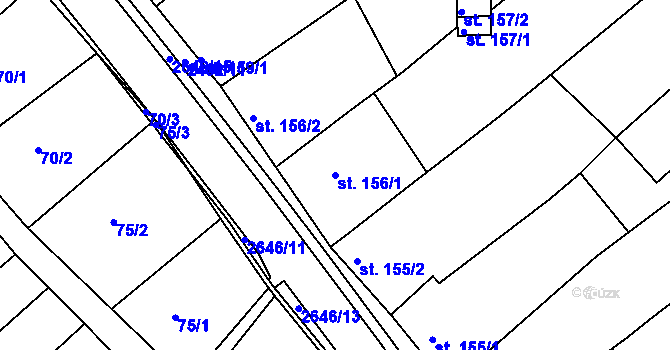 Parcela st. 156/1 v KÚ Uhřice u Kyjova, Katastrální mapa