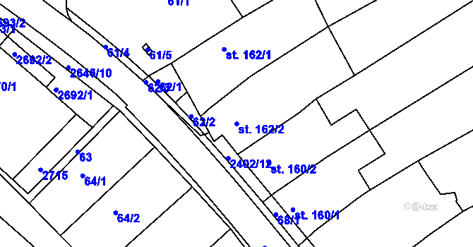 Parcela st. 162/2 v KÚ Uhřice u Kyjova, Katastrální mapa