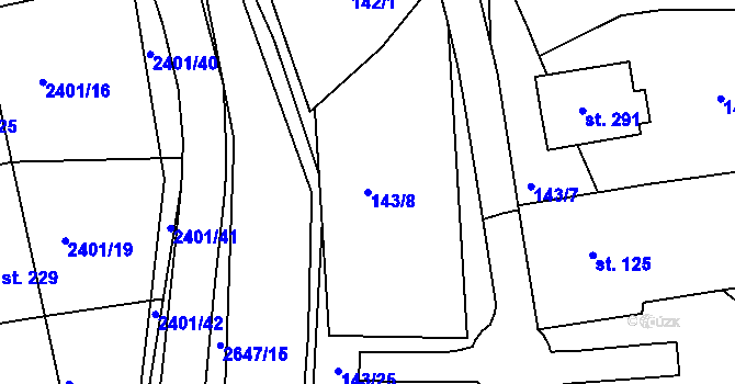 Parcela st. 143/8 v KÚ Uhřice u Kyjova, Katastrální mapa