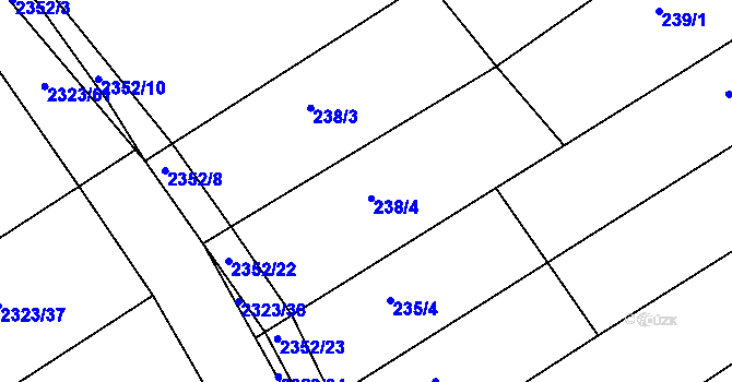 Parcela st. 238/4 v KÚ Uhřice u Kyjova, Katastrální mapa