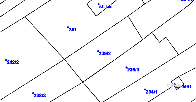 Parcela st. 239/2 v KÚ Uhřice u Kyjova, Katastrální mapa