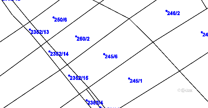 Parcela st. 245/6 v KÚ Uhřice u Kyjova, Katastrální mapa