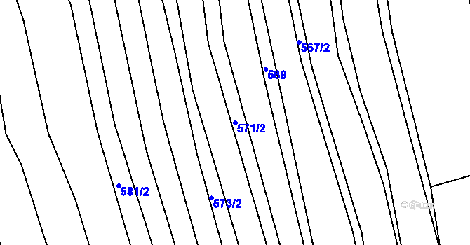 Parcela st. 571/2 v KÚ Uhřice u Kyjova, Katastrální mapa