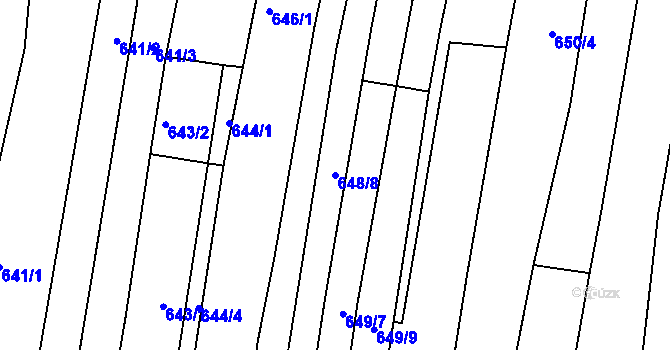 Parcela st. 648/8 v KÚ Uhřice u Kyjova, Katastrální mapa