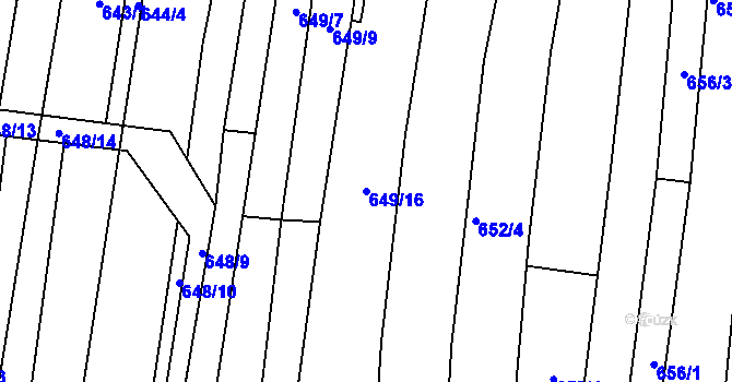 Parcela st. 649/16 v KÚ Uhřice u Kyjova, Katastrální mapa