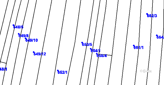 Parcela st. 653/5 v KÚ Uhřice u Kyjova, Katastrální mapa