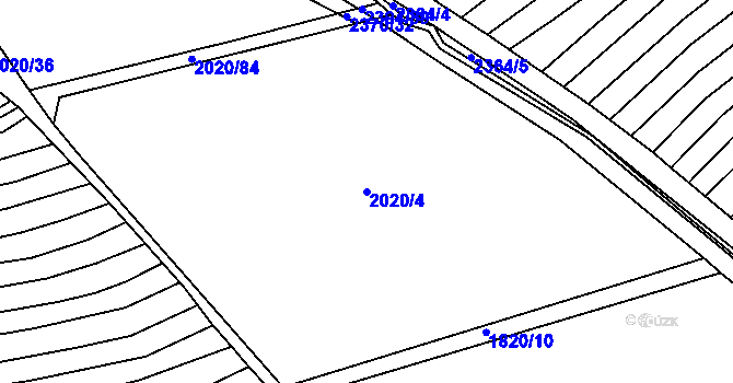 Parcela st. 2020/4 v KÚ Uhřice u Kyjova, Katastrální mapa
