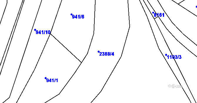 Parcela st. 2388/4 v KÚ Uhřice u Kyjova, Katastrální mapa