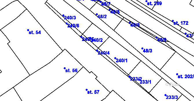 Parcela st. 240/4 v KÚ Uhřice u Kyjova, Katastrální mapa