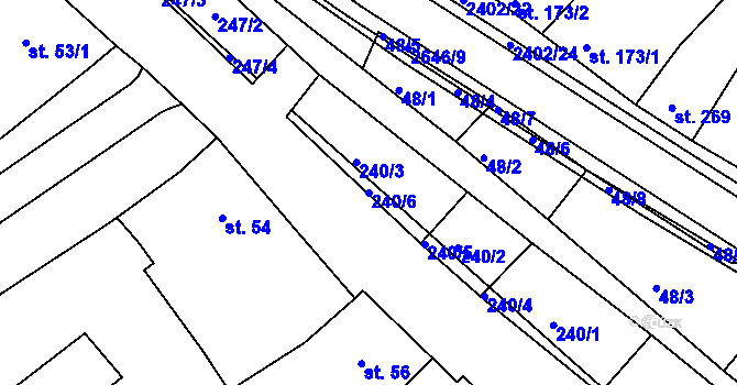 Parcela st. 240/6 v KÚ Uhřice u Kyjova, Katastrální mapa