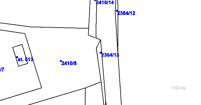 Parcela st. 2364/13 v KÚ Uhřice u Kyjova, Katastrální mapa