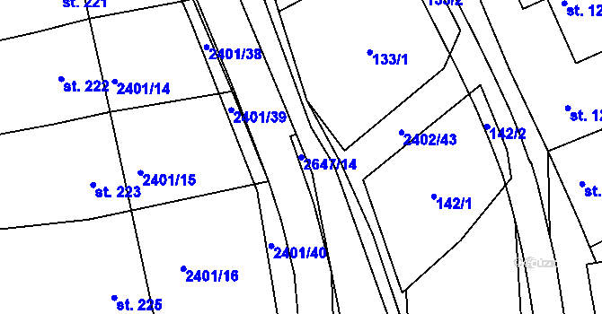 Parcela st. 2647/14 v KÚ Uhřice u Kyjova, Katastrální mapa
