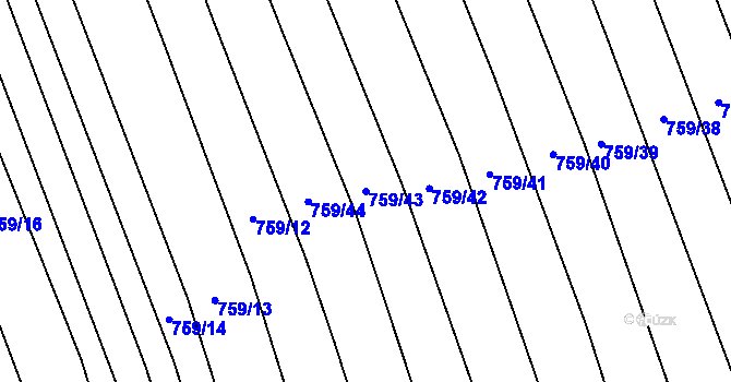 Parcela st. 759/43 v KÚ Uhřice u Kyjova, Katastrální mapa