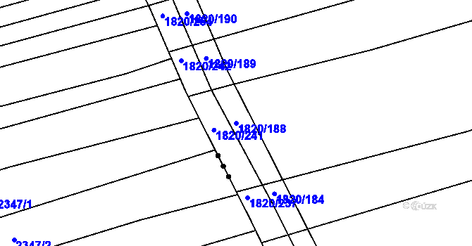 Parcela st. 1820/188 v KÚ Uhřice u Kyjova, Katastrální mapa