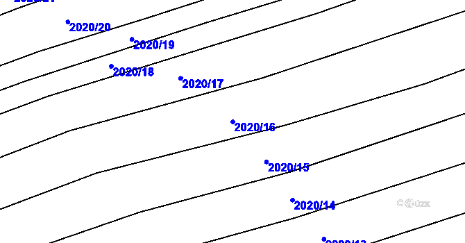 Parcela st. 2020/16 v KÚ Uhřice u Kyjova, Katastrální mapa