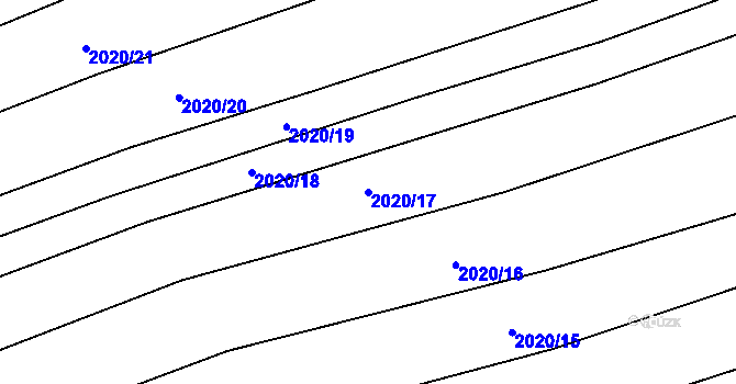 Parcela st. 2020/17 v KÚ Uhřice u Kyjova, Katastrální mapa