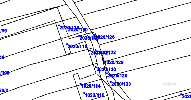 Parcela st. 2020/122 v KÚ Uhřice u Kyjova, Katastrální mapa
