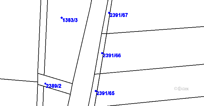 Parcela st. 2391/66 v KÚ Uhřice u Kyjova, Katastrální mapa