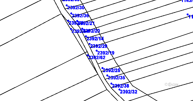 Parcela st. 2392/19 v KÚ Uhřice u Kyjova, Katastrální mapa