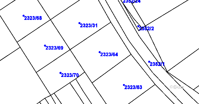 Parcela st. 2323/64 v KÚ Uhřice u Kyjova, Katastrální mapa