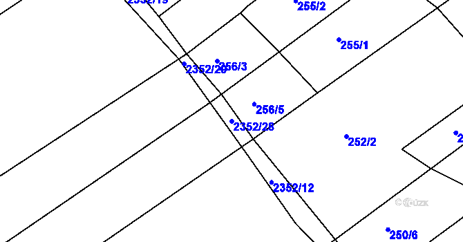 Parcela st. 2352/28 v KÚ Uhřice u Kyjova, Katastrální mapa