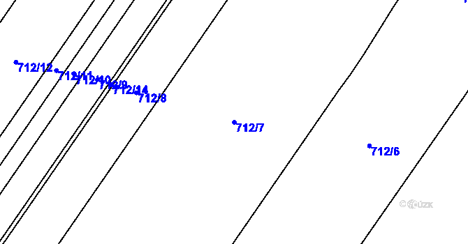 Parcela st. 712/7 v KÚ Uhřičice, Katastrální mapa