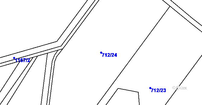 Parcela st. 712/24 v KÚ Uhřičice, Katastrální mapa