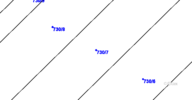 Parcela st. 730/7 v KÚ Uhřičice, Katastrální mapa