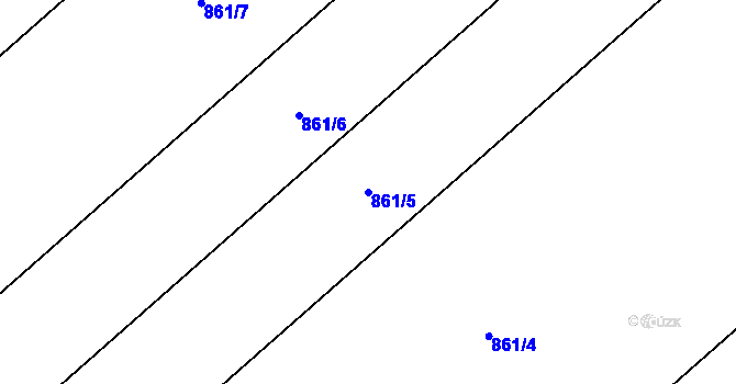 Parcela st. 861/5 v KÚ Uhřičice, Katastrální mapa