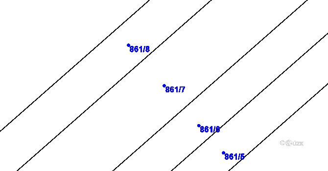 Parcela st. 861/7 v KÚ Uhřičice, Katastrální mapa