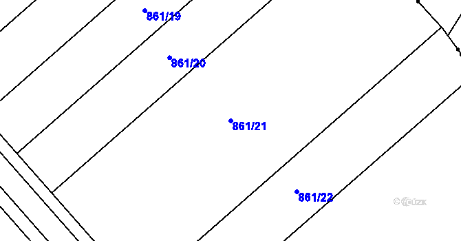 Parcela st. 861/21 v KÚ Uhřičice, Katastrální mapa