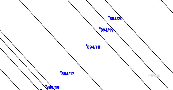 Parcela st. 894/18 v KÚ Uhřičice, Katastrální mapa