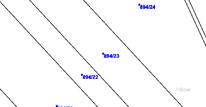 Parcela st. 894/23 v KÚ Uhřičice, Katastrální mapa