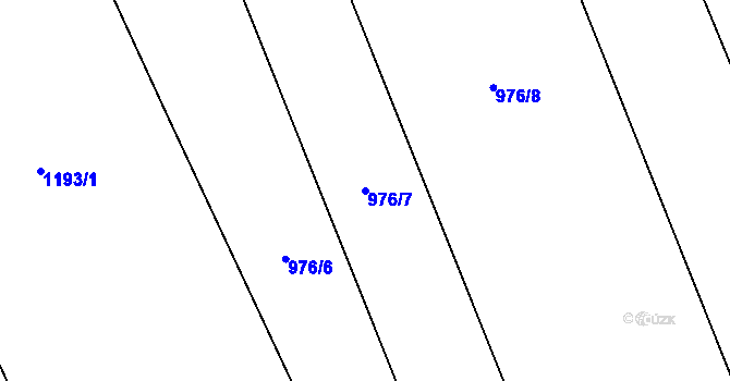 Parcela st. 976/7 v KÚ Uhřičice, Katastrální mapa