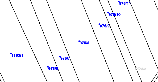 Parcela st. 976/8 v KÚ Uhřičice, Katastrální mapa