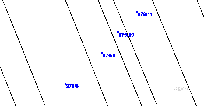 Parcela st. 976/9 v KÚ Uhřičice, Katastrální mapa
