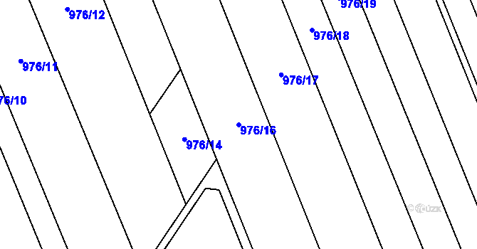 Parcela st. 976/16 v KÚ Uhřičice, Katastrální mapa