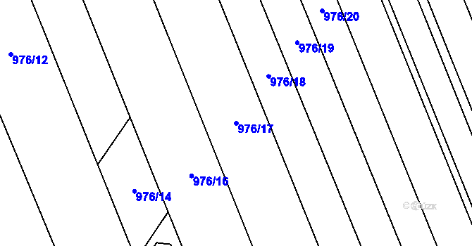 Parcela st. 976/17 v KÚ Uhřičice, Katastrální mapa