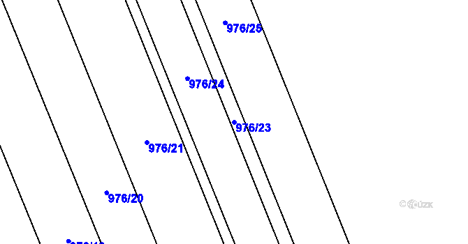 Parcela st. 976/23 v KÚ Uhřičice, Katastrální mapa