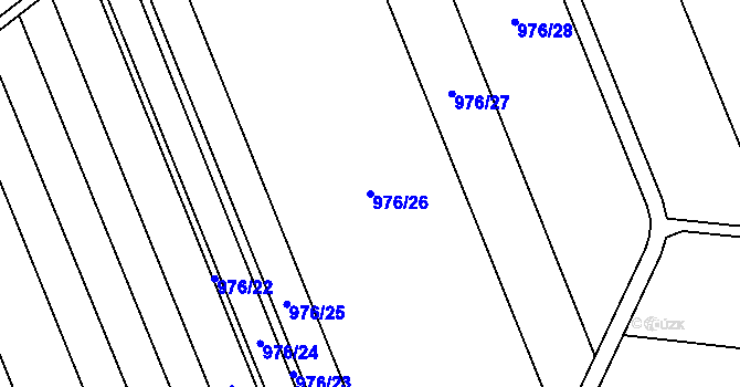 Parcela st. 976/26 v KÚ Uhřičice, Katastrální mapa