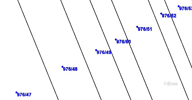 Parcela st. 976/49 v KÚ Uhřičice, Katastrální mapa